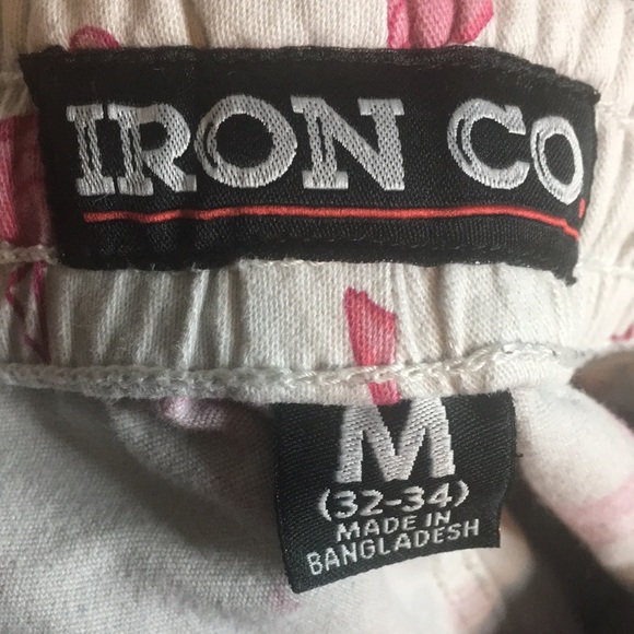 IRON CO FLAMINGO SHORTS COTTON BLENS DRAWSTRING WAISTBAND - Picture 3 of 4